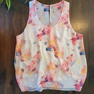 Sleeveless Floral Blouse